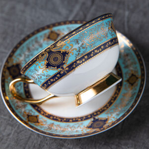 TSB2BB014 VV1 Böhmisches Teetasse und Untertasse-Set Knochenporzellan