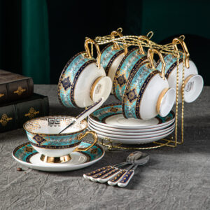 TSB2BB014 VV4 1 Böhmisches Teetasse und Untertasse-Set Knochenporzellan