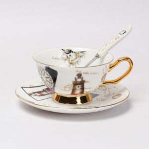 TSB5BB003 VV1 Ozean Teetasse und Untertasse-Set Knochenporzellan