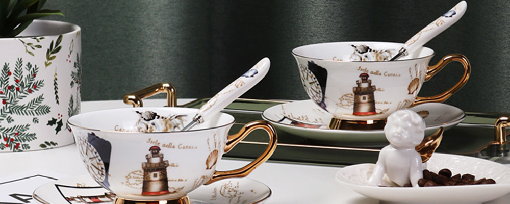 TSB5BB003 d1 Ozean Teetasse und Untertasse-Set Knochenporzellan