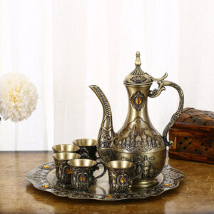 TSB8BB005 D3 Vintage Türkisches Teeset mit Tablett Metall